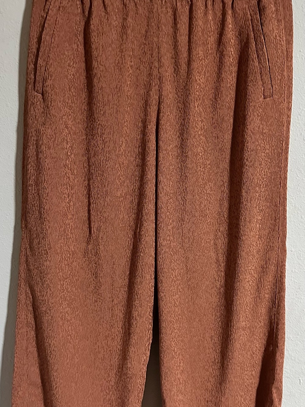 Athleta Echo Wide-Leg Elastic-Waist Cropped Pants in Sunbaked Clay